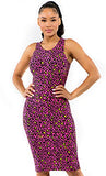 Women's Crew Neck Bodycon Midi Dress - Sleeveless Fitted Tank Dress With Plus Size Options