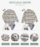 Beaully Women's Brushed Plaid Shirts Long Sleeve Flannel Lapel Button Down Pocketed Shacket Jacket Coats 6017 Khaki Medium | Women's Casual Dresses