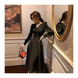 Dresses Office Ladies Long Sleeve Black Dress Women Party One Piece Dress Autumn (Color : A, Size : S code) | Women's Work Dresses