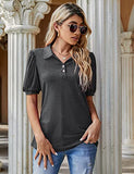 Womens Casual Polo Shirt Button Down V Neck Short Sleeve Loose Blouses | Original Brand | Women's Tops and Blouses