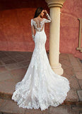 Beach Wedding Dresses for Bride 2022 Long Sleeve Lace Bridal Gowns for Women WDW001 | Original Brand