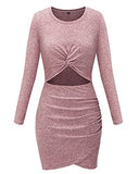 Women's Long Sleeve Cut Out Hollow Out Twist Bodycon Wrap Party Club Dress | Women's Maxi Dresses