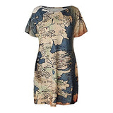 Women's Dress Sweet & Cute Dress Ladies Summer Casual Loose Print O-Neck Short Sleeve Dress Fancy Cocktail Dress Party Dress Maxi A-line Dress | Original Brand | Women's Cocktail Dresses