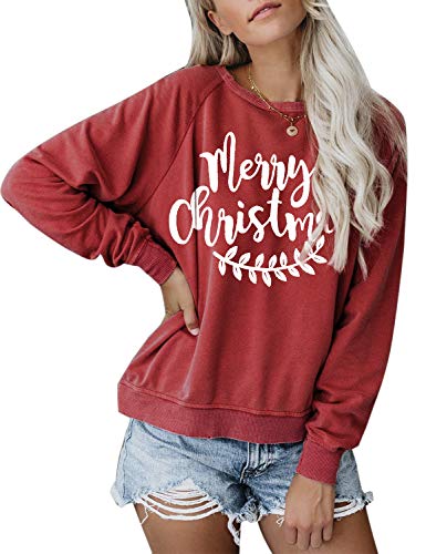 Blooming Jelly Womens Crewneck Sweatshirt Long Sleeve Raglan Letter Print Terry Casual Cute Pullover Top…