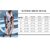 Women's Dresses Summer Floral Geometric Pattern Short Sleeve Midi V-Neck Casual Dress with Belt S-2XL