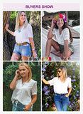 Womens Summer Lace Tops Short Sleeve V Neck Polka Dot Blouses Shirts | Women's Tops and Blouses