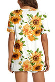 Womens Summer T-Shirts Casual V Neck Short Sleeve Loose Side Split Tops | Original Brand | Women's Tops and Blouses