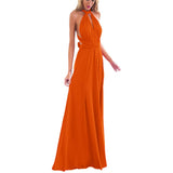 Orange Women Transformer Convertible Bridesmaid Maxi Dress Multi-Way Wrap Evening Dress Formal Wedding Party Long Dresses - OwlFay | Women's Formal Dresses