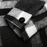 Women's Button Down Plaid Flannel Shirt Boyfriend Long Sleeve Oversized Blouses Tops 6017 Black Small | Women's Casual Dresses