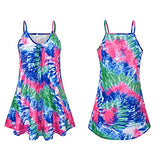 Summer Dresses for Women, Ladies's Tie Dyed V-Neck Drawstring Sling Dress with Gradient Stripe Party UK Size | Women's Work Dresses