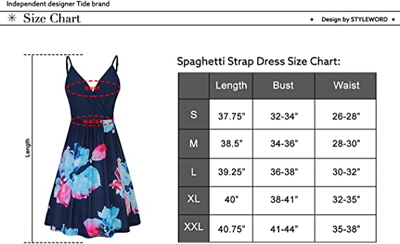 Black Orange Floral V Neck Floral Spaghetti Strap Summer Dress Casual Swing Midi Sundress with Pocket - STYLEWORD | Women's Casual Dresses