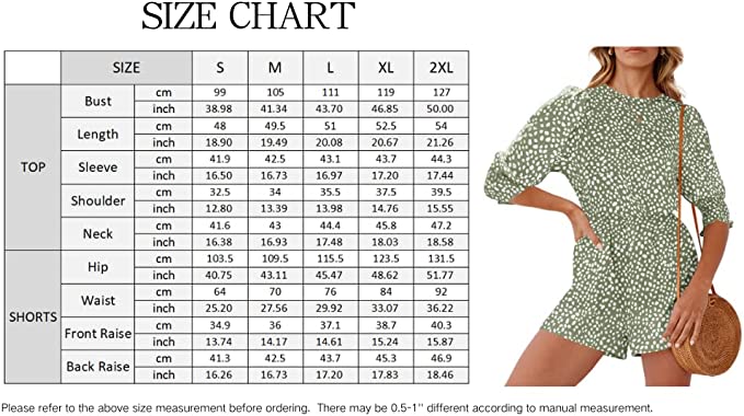 Sky Blue Women's Crew Neck Beach Rompers Half Sleeve Elastic Wasit Dots Keyhole Summer Jumpsuit - DOBULO | Women's Romper & Jumper Suit