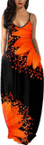 Sunflower Orange Womens Casual Sleeveless Plus Size Loose Plain Long Maxi Dress with Pockets - Wolddress | Women's Casual Dresses