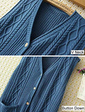 Women's V Neck Jumpers Winter Sweater Sleeveless Vest Cardigan with Pockets | Women's Cardigan