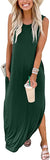 Dark Green Women's Casual Loose Long Sleeveless Sundress with Pockets - ANRABESS | Women's Casual Dresses