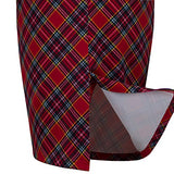 Women's Vintage Tartan Wear to Work Bodycon Dress B267 | Women's Work Dresses