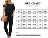 Black Summer Jumpsuit Rompers Off Shoulder for Women with Pockets Casual Elastic Waist - KAY SINN | Women's Romper & Jumper Suit