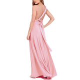 Pink Women Transformer Convertible Bridesmaid Maxi Dress Multi-Way Wrap Evening Dress Formal Wedding Party Long Dresses - OwlFay | Women's Formal Dresses