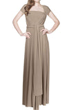 Light Brown Women Transformer Convertible Bridesmaid Maxi Dress Multi-Way Wrap Evening Dress Formal Wedding Party Long Dresses - OwlFay | Women's Formal Dresses