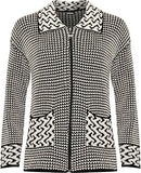 Women's Plus Womens Long Sleeve Knitted Cardigan Ladies Zip Pocket Leopard Collar Jumper Jacket | Women's Cardigan