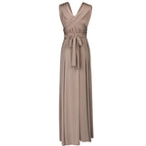Light Brown Women Transformer Convertible Bridesmaid Maxi Dress Multi-Way Wrap Evening Dress Formal Wedding Party Long Dresses - OwlFay | Women's Formal Dresses