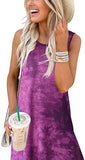 Tie Dye Black Purple Women's Casual Loose Long Sleeveless Sundress with Pockets - ANRABESS | Women's Casual Dresses