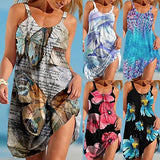 Dresses for Women Summer Sleeveless Floral Sundress Tropical Dresses Loose Mini Dress Party Dress | Original Brand