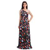 Black Christmas Snowman Ladies Solid Cocktail Off Shoulder Wedding Bridesmaid Evening Long Maxi Dress - IBTOM CASTLE | Women's Evening Gowns