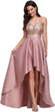 Orchid Women's V-Neck A-line High-Low Party Dress Long Evening Dress - Ever Pretty | Women's Casual Dresses