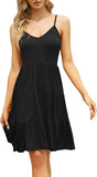 Black Sleeveless Summer Casual Dress Sexy Sleeveless Beach Dress Swing A Line Strap Sundresses - Clearlove | Women's Casual Dresses