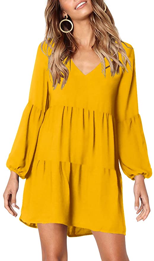 Long sleeve short flowy dress sales