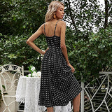 Ladies Dot Print Long Sleeve V-Neck Casual Sundress Dress Bodycon Dress Office Wear for Casual Club Cocktail Evening Gowns Work UK Size 8-26 | Women's Work Dresses