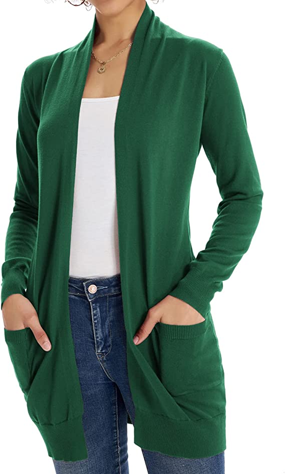Long green cardigan sweater online
