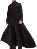 Black Wool Coat Matrix Detective Neo Costume Keanu Reeves Steampunk Gothic Trench Coat - E Genius | Women's Coat & Jacket