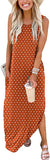 Dot Orange Women's Casual Loose Long Sleeveless Sundress with Pockets - ANRABESS | Women's Casual Dresses