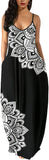 Paisley Floral White Womens Casual Sleeveless Plus Size Loose Plain Long Maxi Dress with Pockets - Wolddress | Women's Casual Dresses