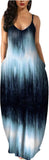 Print Blue Light Womens Casual Sleeveless Plus Size Loose Plain Long Maxi Dress with Pockets - Wolddress | Women's Casual Dresses