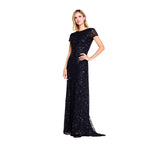 Black Women's Short-Sleeve All Over Sequin Gown - Adrianna Papell | Women's Formal Dresses