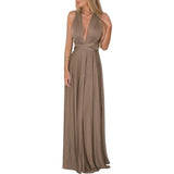 Brown Women Transformer Convertible Bridesmaid Maxi Dress Multi-Way Wrap Evening Dress Formal Wedding Party Long Dresses - OwlFay | Women's Formal Dresses