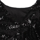 Womens 3/4 Sleeve V Neck Sequin Glam Flapper Party Dress Cocktail Glitter Bodycon Wedding Evening Clubwear