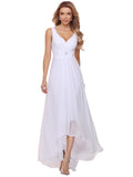 Women's High-Low Hemline Simple Chiffon Wedding Dress - Sara Clothes