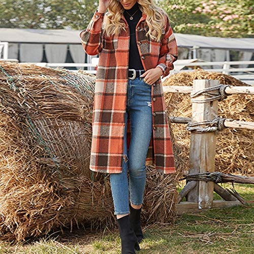 Long plaid coat womens best sale