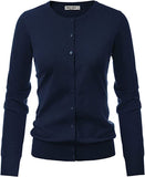 Black Women's Classic Long Sleeve Knit Cardigan Sweaters Casual Open Front Button Down Cardigan - GRACE KARIN | Women's Cardigan