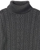 Charcoal Heather Fisherman Cable Turtleneck Sweater - Ae Store | Women's Jumpers