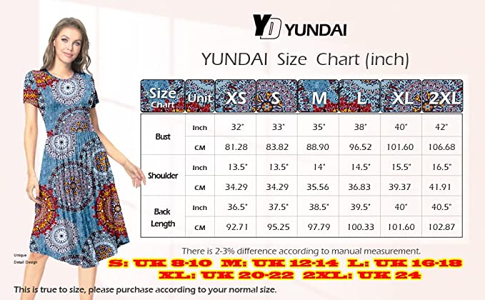 Long Sleeve Rose Navy Summer Polka Dot Casual Midi Tunic Short/Long Sleeve Plain Dress Pleated Loose Flowy Floral Ladies Dress with Pocket - YUNDAI | Women's Casual Dresses