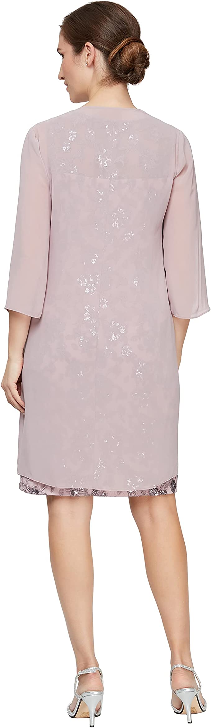 Cafe Women's Short Embroidered Dress With Illusion Jacket - Alex Evenings | Women's Cocktail Dresses