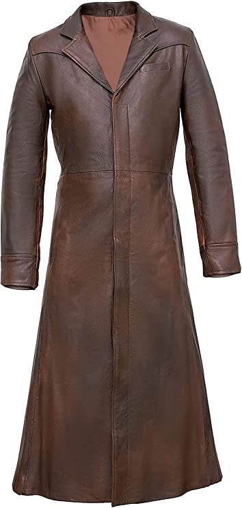 Brown Wool Coat Matrix Detective Neo Costume Keanu Reeves Steampunk Gothic Trench Coat - E Genius | Women's Coat & Jacket