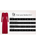 Blue White Red Ladies Summer Casual V Neck Short Long Sleeve Floral Pattern Wrap Ladies Maxi Long Dress with Pockets - OUGES | Women's Evening Gowns