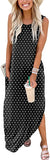 Dot Black Women's Casual Loose Long Sleeveless Sundress with Pockets - ANRABESS | Women's Casual Dresses