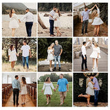 Womens Lantern Sleeve Tie Back Dress Ruffled Off Shoulder A-line Vintage Mini Dress | Women's Lace Dresses